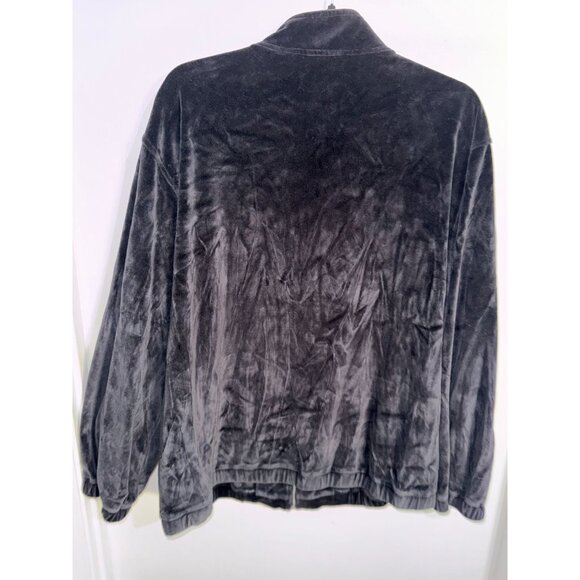 Alfred Dunner Black Floral Embroidered Zip-Up Jacket Womens Size 16 Cotton/Polye - Picture 7 of 7